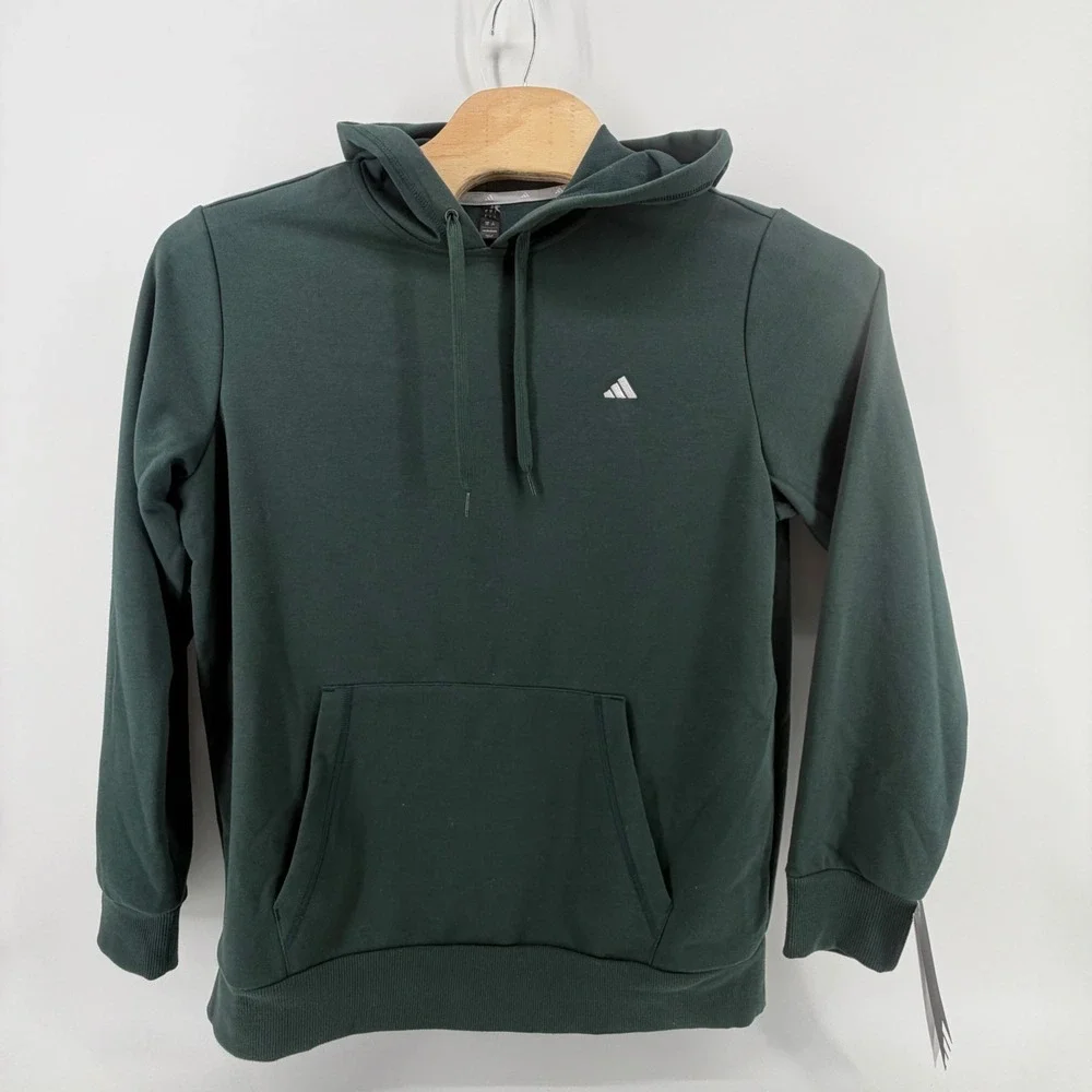 Adidas Mens‎ Go-To Hoodie Green Night Pullover Sweatshirt ADVR0929 Size L NWT